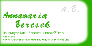 annamaria bercsek business card